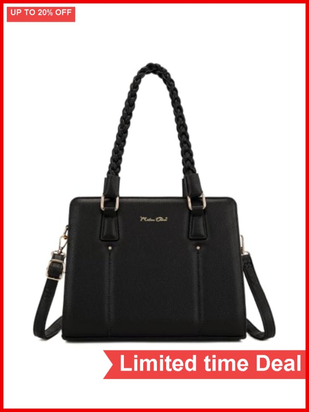 Soft Vegan Leather Tote Bag with Multiple Compartments and Crossbody Strap